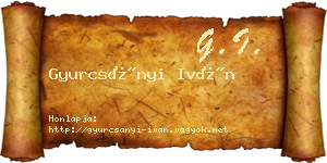 Gyurcsányi Iván névjegykártya