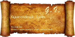 Gyurcsányi Iván névjegykártya